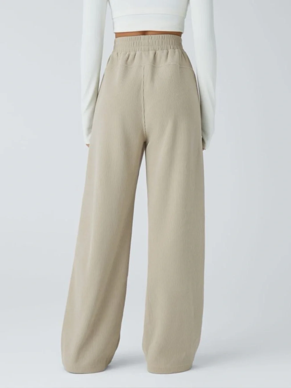 Halara High Waisted Pocket Straight Leg Baggy Corduroy Casual Pants Size Medium